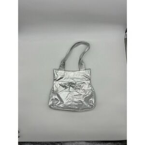 Julie K Handbag Purse Silver Metallic